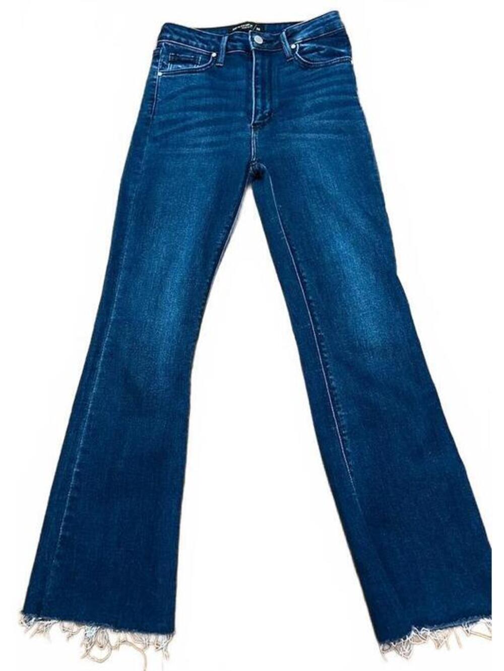Just Black Denim High Rise Cropped Kick Flare Jeans Dark Wash Size 25